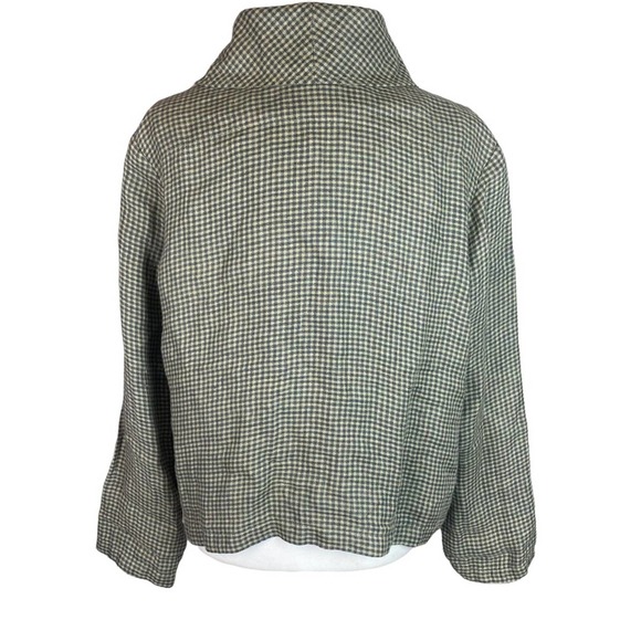 FLAX checkered button up blazer jacket size small. Oversized - Picture 2 of 7